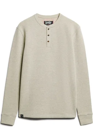 Superdry Merchant Grandad Top Tops T-Langærmet Skjorte Cream