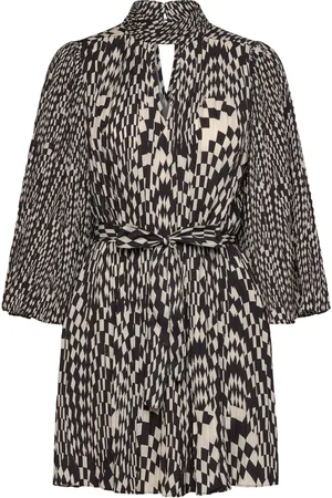 French Connection Fern Arie Pleated Ella Ggt Drs Kort Kjole Black