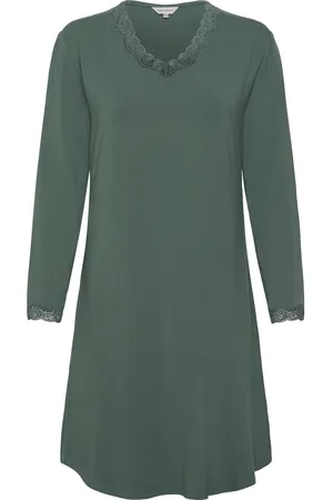 Lady Avenue Bamboo - Nightdress With Long Sleev Nattøj Khaki Green