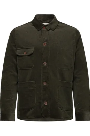 Pompeii Khaki Cord Chore Jacket Tynd Jakke Green