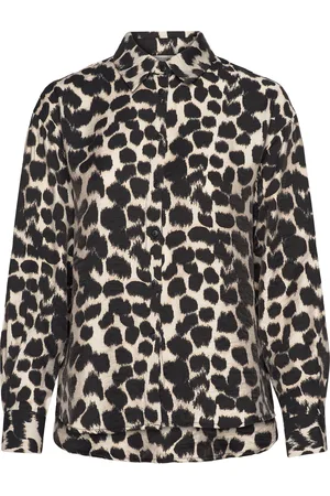 MSCH Mschottelie Karalynn Shirt Aop Tops Shirts Long-sleeved Black