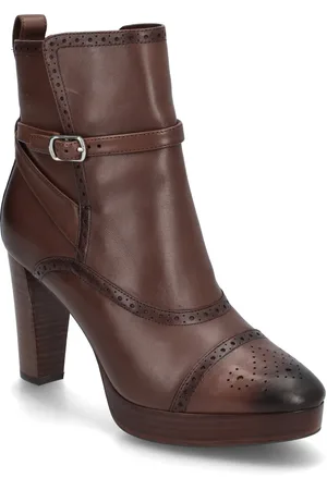 Ralph Lauren Mckinsey Burnished Leather Bootie Shoes Boots Ankle Boots Ankle Boots With Heel Brown