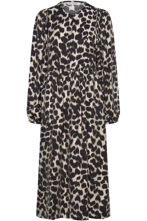 MSCH Mschottelie Karalynn Long Dress Aop Knælang Kjole Brown