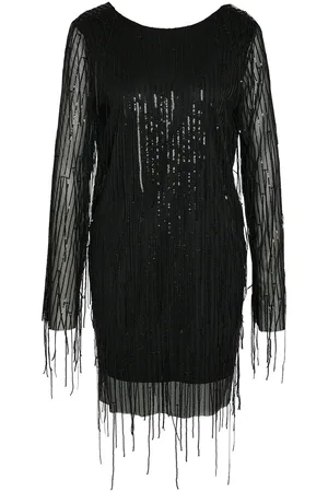 Noisy May Nmstarlet L/S Sequin Short Dress Wvn Kort Kjole Black