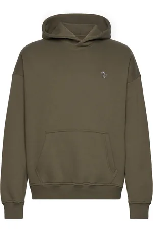 Abercrombie & Fitch Anf Mens Sweatshirts Tops Sweatshirts & Hoodies Hoodies Khaki Green