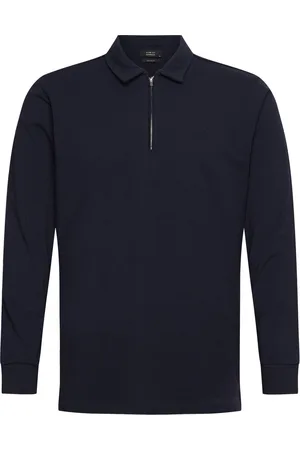 Clean Cut Clean Formal Polo L/S Tops Knitwear Long Sleeve Knitted Polos Navy