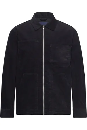 Lindbergh Zip Through Corduroy Overshirt Tops Knitwear Full Zip Jumpers Black