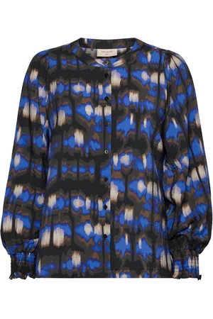 Freequent Fqjulie-Shirt Tops Blouses Long-sleeved Blue