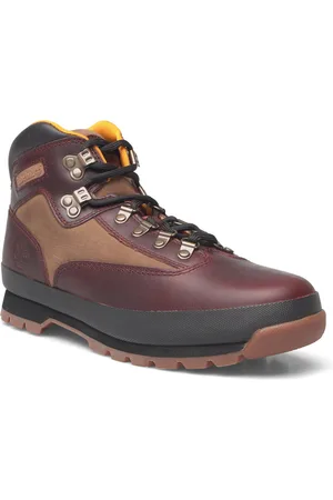 Timberland Euro Hiker Mid Lace Up Boot Burgundy Full Grain Shoes Boots Winter Boots Brown
