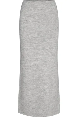 Gina Tricot Knittted Maxi Skirt Skirts Knee-length & Midi Skirts Grey