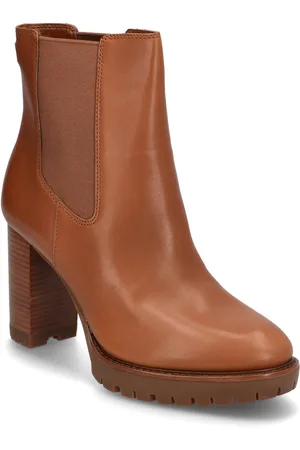 Ralph Lauren Layne Leather Bootie Shoes Boots Ankle Boots Ankle Boots With Heel Brown