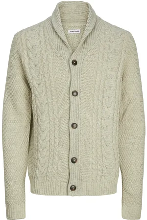 JACK & JONES Jjcraig Knit Shawl Neck Aw24 Tops Knitwear Cardigans Green Jack & J S