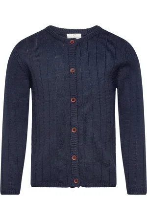 Copenhagen Colors Merino Knitted Cardigan Tops Knitwear Cardigans Navy