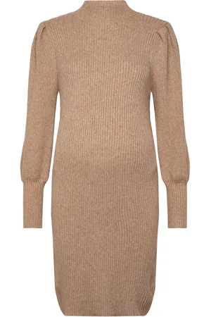 ONLY Olmkatia L/S Dress Knt Noos Dresses Knitted Dresses Beige