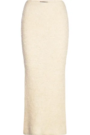 Gina Tricot Knitted Boucle Skirt Pencilnederdel Nederdel Beige