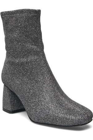 ONLY Onlbrielle-2 Glitter Sock Boot Shoes Boots Ankle Boots Ankle Boots With Heel Grey