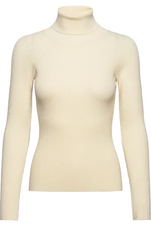 A-View Rib Rollneck Blouse Tops Knitwear Turtleneck Beige
