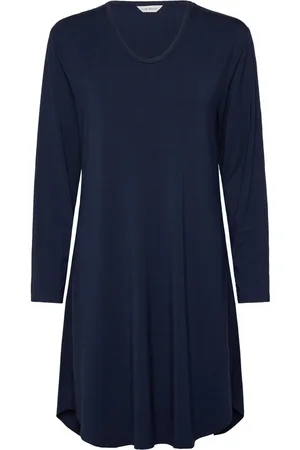 Lady Avenue Bamboo Long Sleeve Nightdress Nattøj Navy
