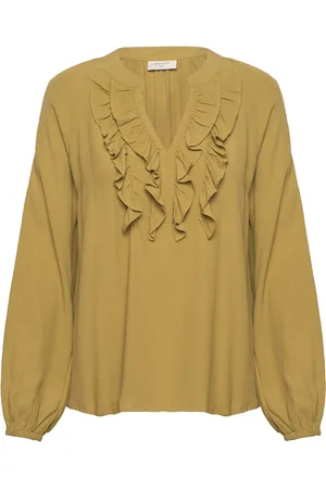 Freequent Fqbluma-Blouse Tops Blouses Long-sleeved Green