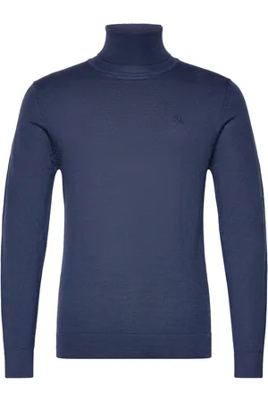 Lindbergh Merino Knit Roll-Neck Tops Knitwear Turtlenecks Navy