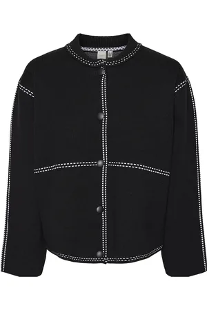 Y.A.S Jena Ls Knit Cardigan Uldjakke Jakke Black