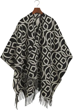 GANT G Pattern Wool Poncho Tops Knitwear Ponchos Black