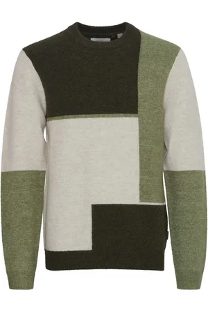 Blend Pullover Tops Knitwear Round Necks Green