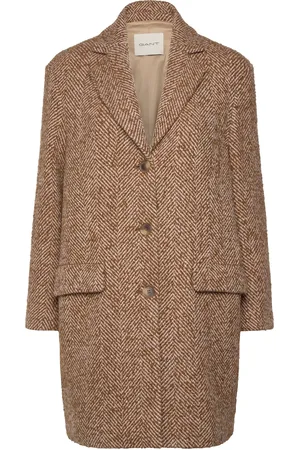 GANT Heritage Herringb Coat Outerwear Coats Winter Coats Brown
