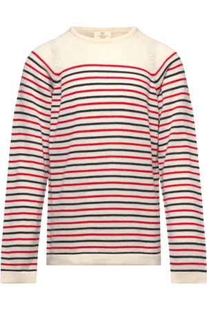 Copenhagen Colors Merino Lt. Knitted Striped Blouse Tops Knitwear Pullovers Red