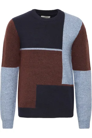 Blend Pullover Tops Knitwear Round Necks Brown