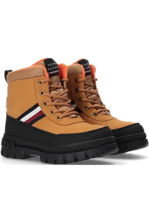 Tommy Hilfiger Faux Fur Ankle Boots Vinterstøvler Med Snøre Beige