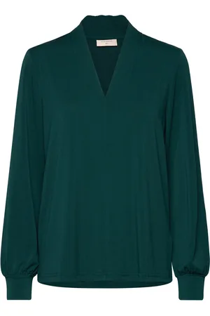 Freequent Fqyrsa-Blouse Tops Blouses Long-sleeved Green