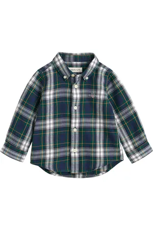 GANT Checked Flannel Bd Shirt Tops Shirts Long-sleeved Shirts Navy