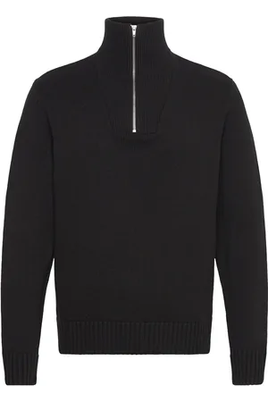 JACK & JONES Jorfrederiksberg Knit Half Zip Tops Knitwear Half Zip Jumpers Black Jack & J S