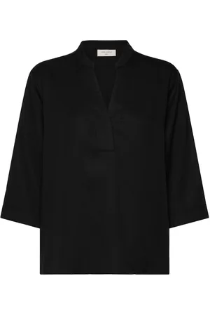 Freequent Fqnille-Blouse Tops Blouses Long-sleeved Black