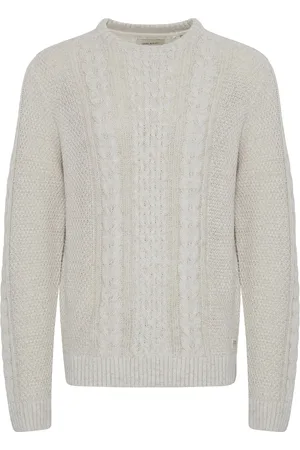 Blend Pullover Tops Knitwear Round Necks Cream
