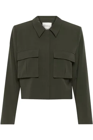 My Essential Wardrobe Hacemw Jacket Tops Overshirts Khaki Green
