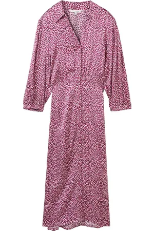 TOM TAILOR Printed Feminine Dress Knælang Kjole Pink