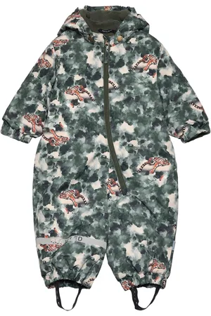 Mikk-Line Snow Suit Aop Outerwear Coveralls Snow-ski Coveralls & Sets Green