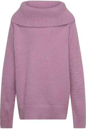 Lindex Sweater Knitted Featheryarn Wi Tops Knitwear Pullovers Purple