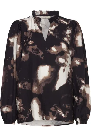 Freequent Fqsilla-Blouse Tops Blouses Long-sleeved Black