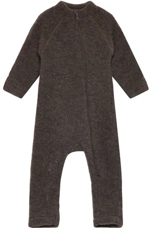 Mikk-Line Wool Baby Suit Outerwear Fleece Outerwear Fleece Coveralls Brown