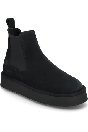 &Copenhagen Cph258 Suede Cognac Shoes Chelsea Boots Black