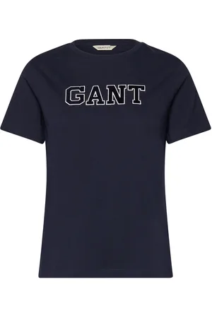 GANT Reg Velour Applique T-Shirt Tops T-shirts & Tops Short-sleeved Navy