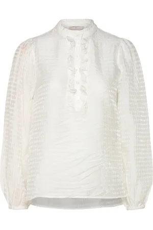 Freequent Fqappy-Blouse Tops Blouses Long-sleeved White