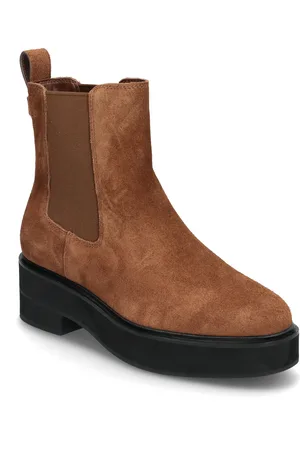 Ralph Lauren Adrianna Suede Bootie Shoes Chelsea Boots Brown