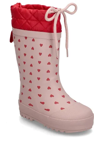 ANGULUS Rainboots With Woollining Shoes Rubberboots High Rubberboots Pink
