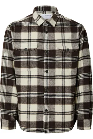 SELECTED Slhloosemason-Pablo Ls Overshirt W Tops Shirts Casual Brown