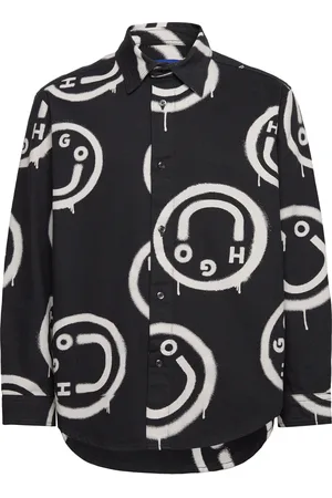 Hugo Blue Ebolt Tops Shirts Casual Black