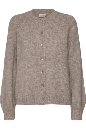 Freequent Fqlouisa-Car Tops Knitwear Cardigans Beige